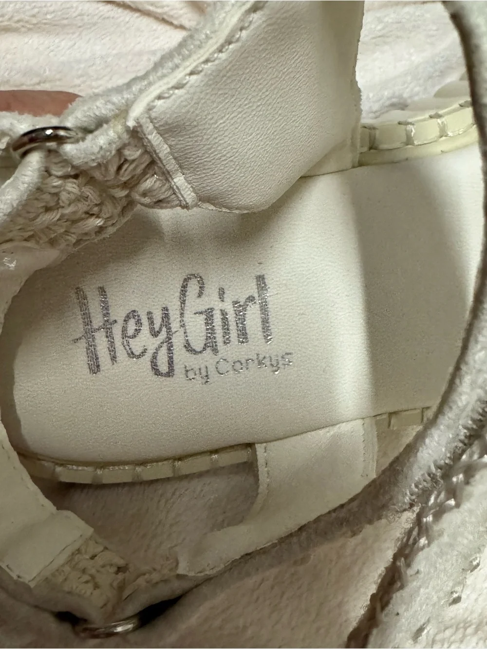 Corkys Cream Crochet Strap Women's Sandals
